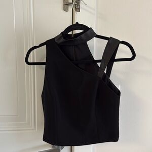 Alice + Olivia Black Cut Out Top